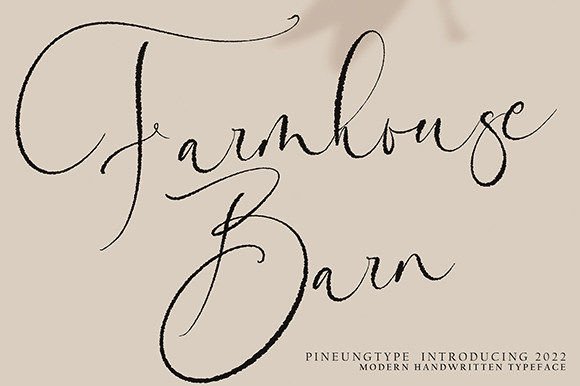 Farmhousebarn: A Flowing Handwritten Font